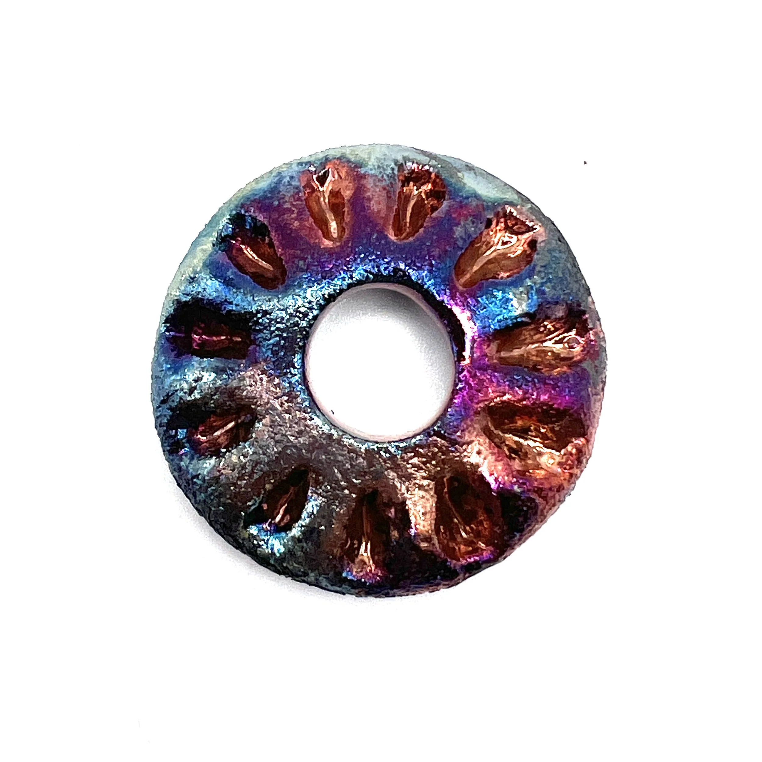 Raku Bee Pendant Ceramic Jewelry Supply Handmade by MAKUstudio